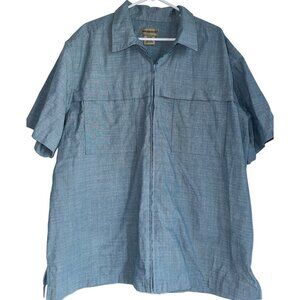 Scandia Woods Zip Front Shirt Men’s Size XL Retro Cotton Blend Blue Preppy